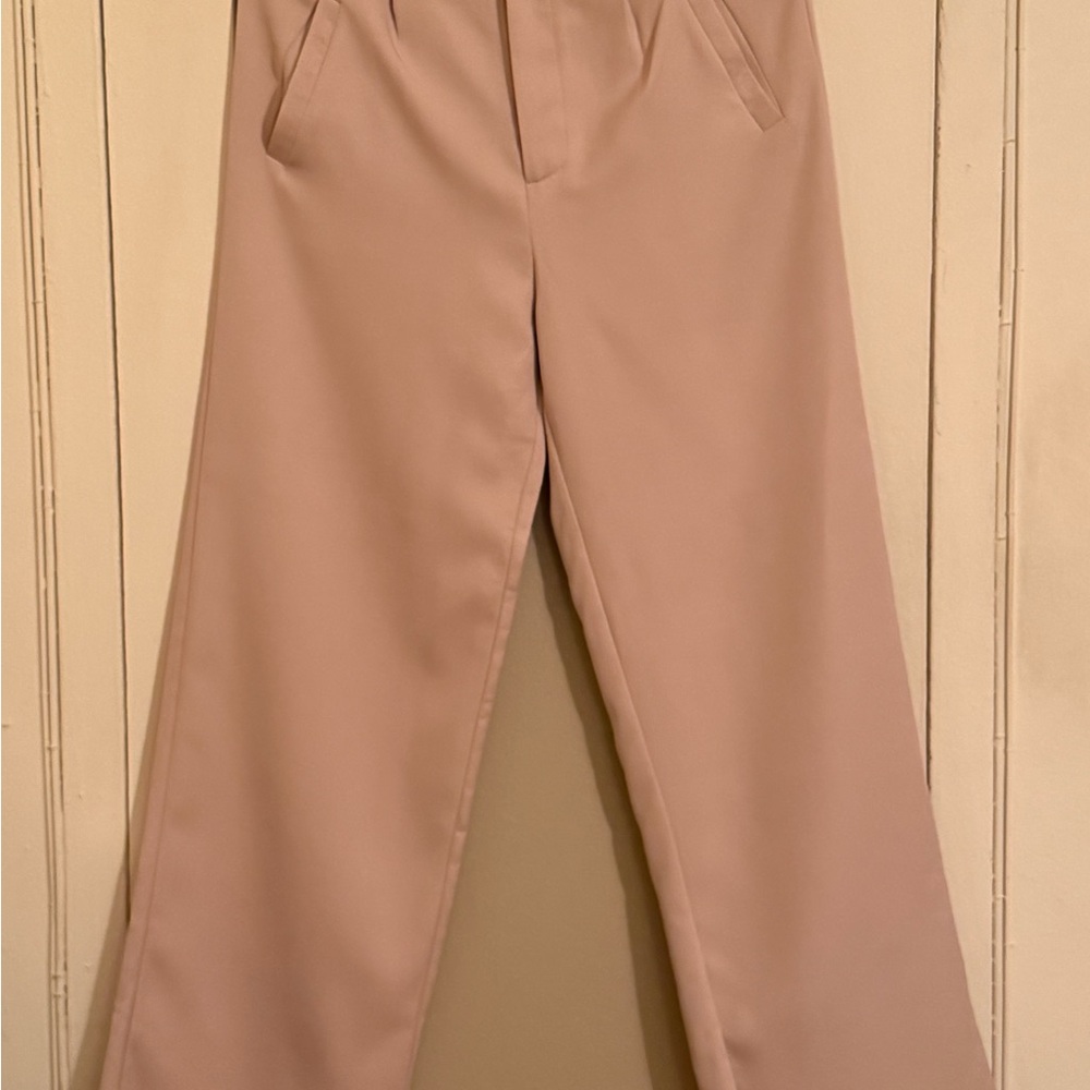 PrettyLittleThing Tan Chinos Wide-Leg Pants